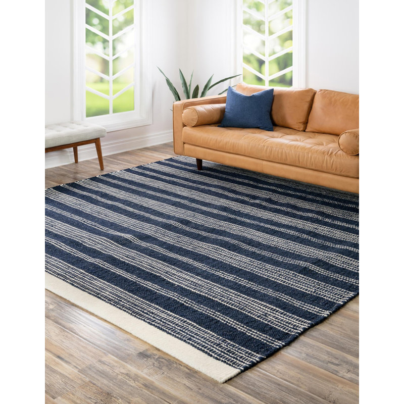 Tapis bleu marine Dovecove, Rectangle 6 pi 1 po x 9 pi