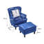 Medaryville Velvet Wingback Chair with Footstool-1318493436