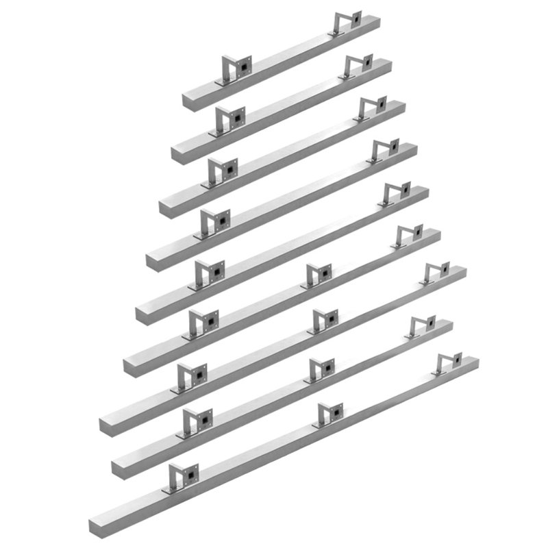 98'' Stainless Steel Handrail Kit Square, 4cm H x 350cm W x 6cm D