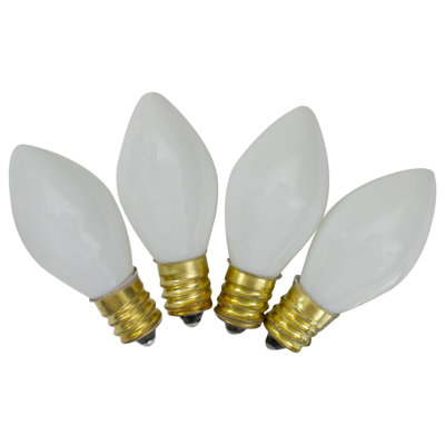 Paquet de 4 ampoules de rechange blanches opaques de Noël C7