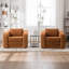 Lit en chenille orange pliable de 40 po avec coussin assorti et fonction 2 en 1, pour accoudoirs convertibles simples avec dortoir, oreiller, canapé-lit, salon, chambre à coucher