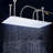 BathSelect Enna 20"x40" LED Chrome Digital Ceiling Mount Rainfall Shower System with Handheld Shower and 3 Body Jets