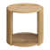 Estie Round Wood Slatted End Table With Open Shelf
