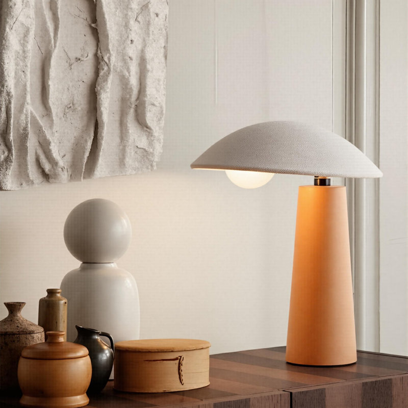 14" Bedside Table Lamp Wooden for Living Room Contemporary