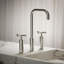 Purist Widespread Bathroom Sink Faucet with High Cross Handles and High Gooseneck Spout-1932399793