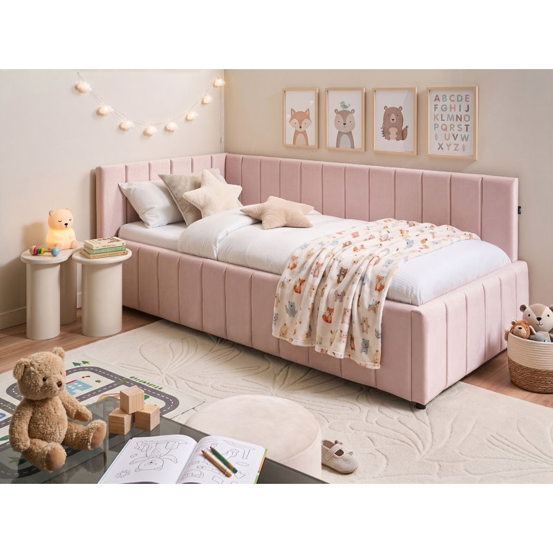 Upholstered Velvet Daybed, Pink