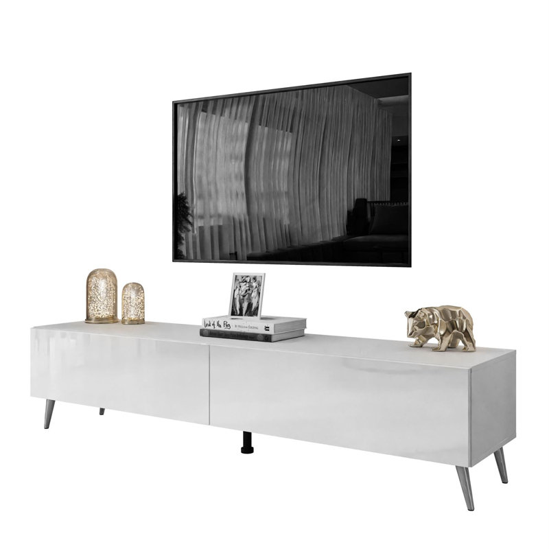Ozora TV Stand White Gloss, Grey/White Gloss