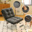 Fauteuil d'appoint capitonné en cuir noir, méridienne moderne de style Mid-Century