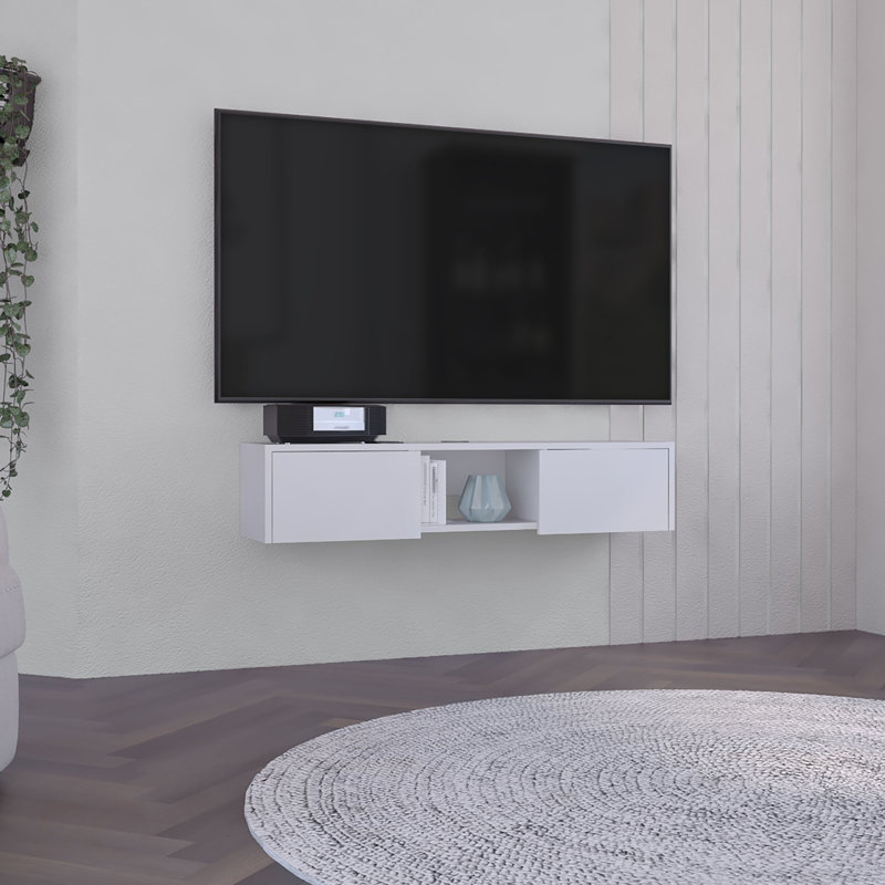 Meuble télé Glen avec portes latérales et tablette centrale Glen