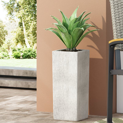 Support à plantes en oxyde de magnésium - 8 x 8 x 20 po, 9,08 lb, blanc antique, temps pour les fleurs, les herbes, les plantes grasses et les légumes Aucun assemblage requis lors du déballage et de la livraison