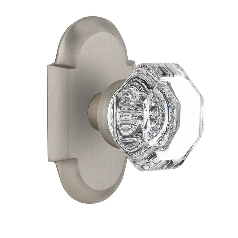 Cottage Plate with Waldorf Door Knob, 2-3/4", Satin Nickel