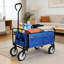 Chariot pliant bleu pour le jardin, le magasinage et la plage