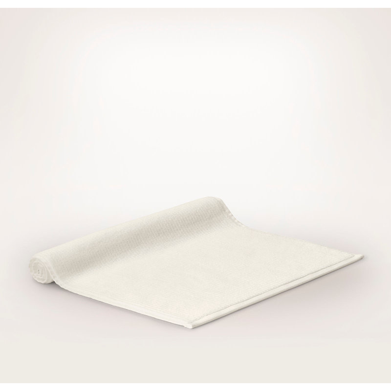 Turkish Ribbed Bath Mat, Cream