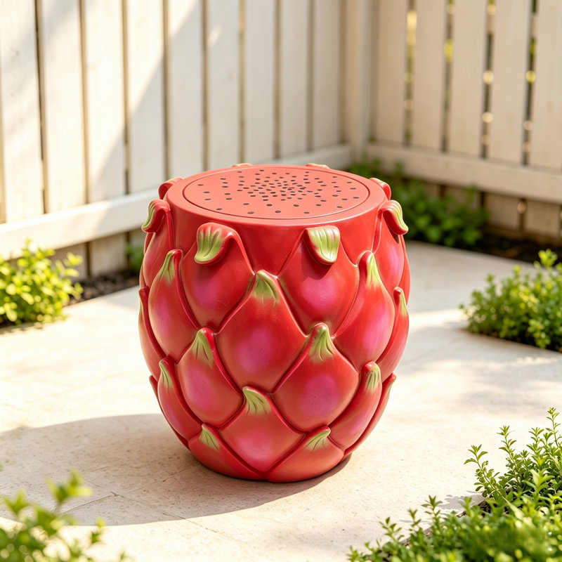 Tabouret surdimensionné 13,4 po en résine de fruit du dragon, table d'appoint polyvalente et support pour plante