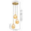 Suspension moderne à 3 lumières en verre ambré texturé effet galet