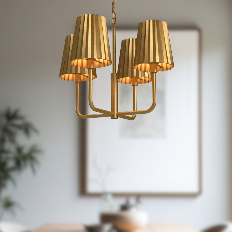 Tindra 4-Light Chandelier, Doré vieilli