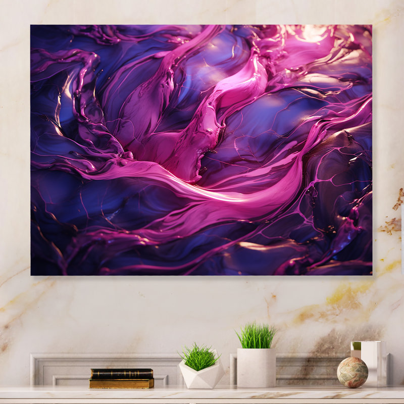 Décoration murale en marbre rose et mauve Essence III - marbre, H 24 po x l 32 po x P 1 po