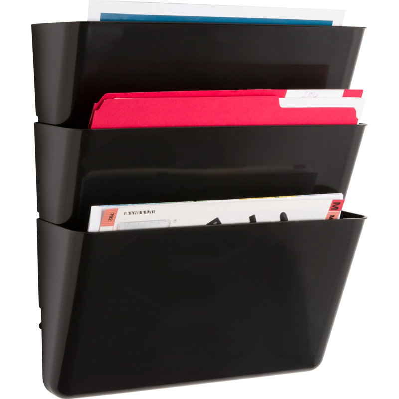 Système de fichiers vertical, 3/pk, noir