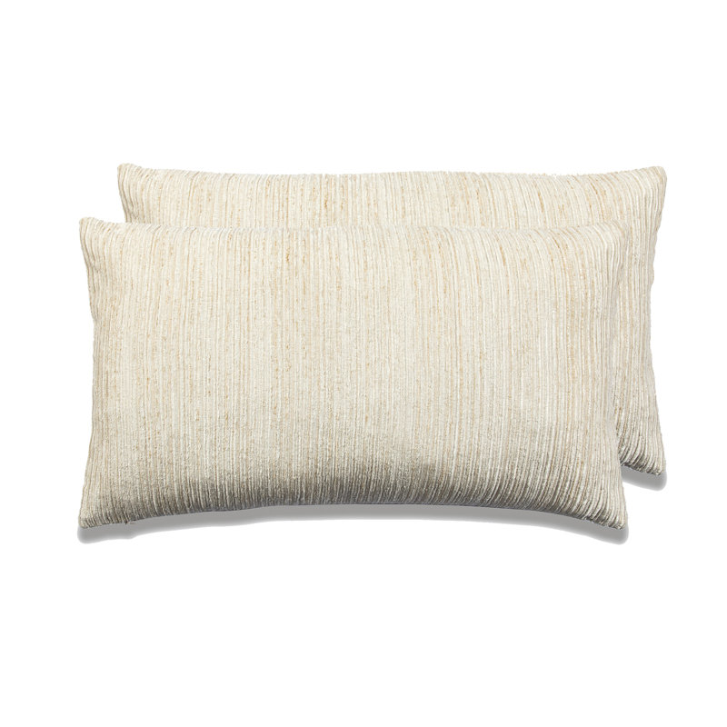 Housse de coussin rectangulaire en polyester Nuriyah, Beige