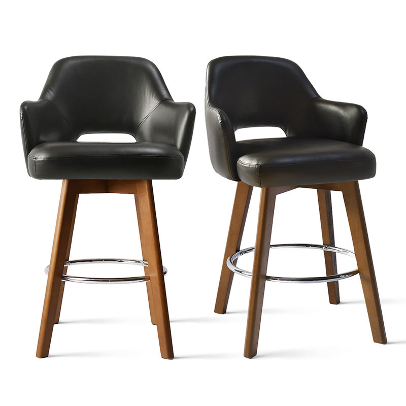Tabouret de comptoir pivotant 26,5 po Blerina, Noir