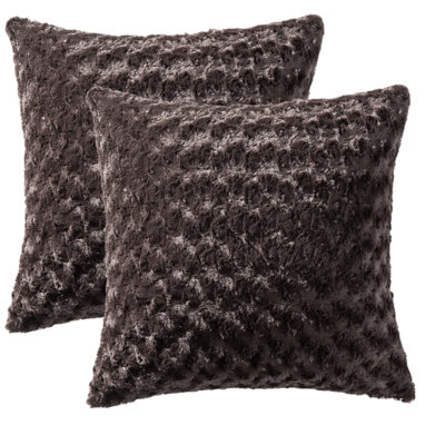 Housse de coussin carrée en fausse fourrure