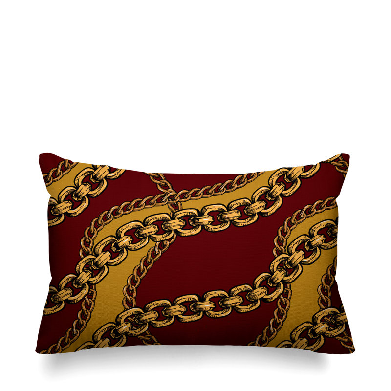 Housse de coussin d'extérieur carré Alessia, Rouge, 14 po x 20 po, Rectangle