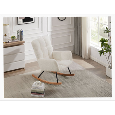 Chaise berçante rembourrée avec dossier haut Comfy