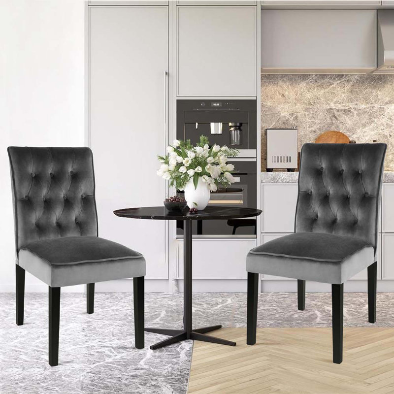 Jamie 46cm H Upholstered Side Chair, Grey