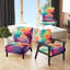Multicolor Swirly Clouds V - Upholstered Modern Side Chair, Pink Accent Chair
