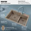 Évier de cuisine à double cuve à montage sur plan 33 po x 22 po 60/40 Karran Quartz-49947619