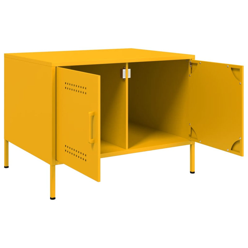 Coffee Table 68x50x50,5 cm Steel, Mustard Yellow