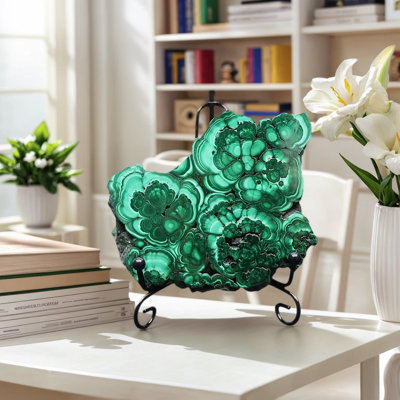 Malachite Slices ， 200-300G ， Décoration, Ornements pour la maison, Cadeaux des Fêtes, Cadeaux de la Saint-Valentin