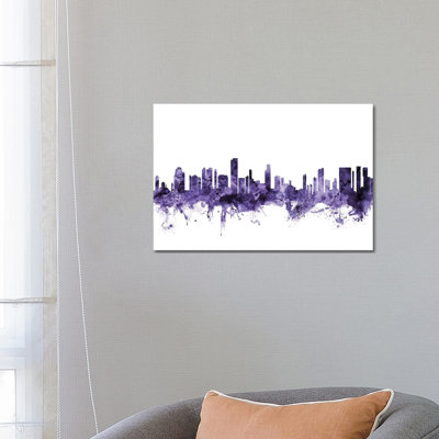 Honolulu, Hawaii Skyline by Michael Tompsett - 1 Piece Wrapped Canvas Wall Art