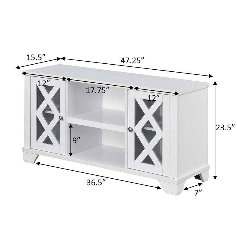Aella Unfinished TV Stand for TVs up to 50" with Fireplace Included, White