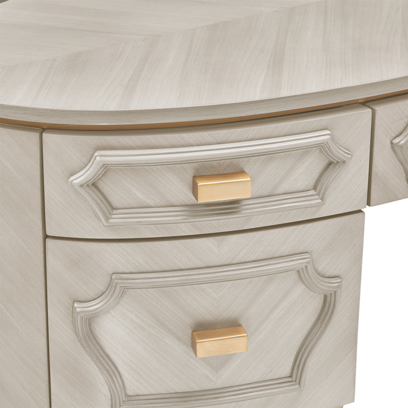 St. Charles Vanity Desk & Mirror - Dove Gray