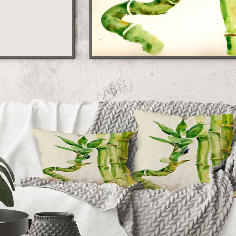 Housse et insert de coussin rectangulaire Bamboo Branches in the Forest VI