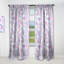 Rideau simple occultant en velours rose et mauve à motif cachemire bohémien et éclectique-654288226