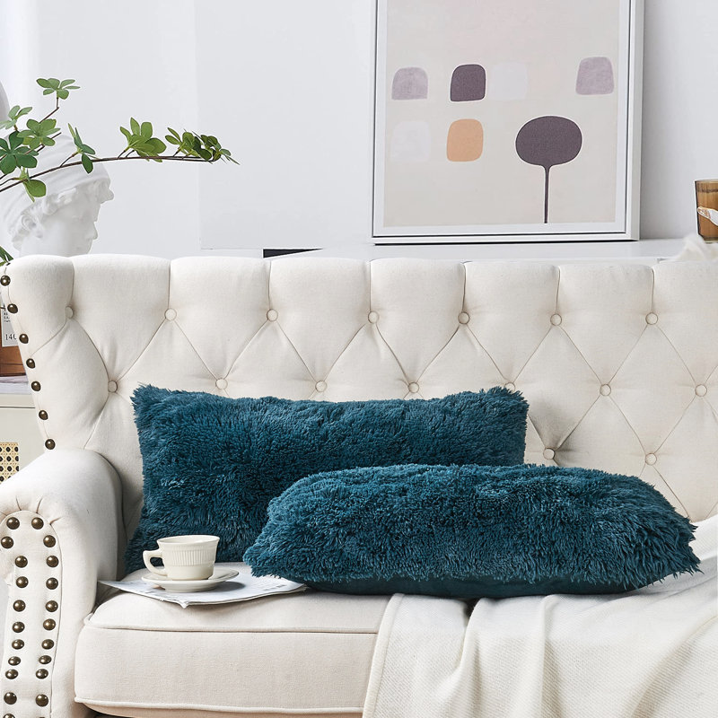 Rectangular Lumbar Cushion Cover, Teal