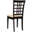 Of 2 Cappuccino Chairs With Beige Textiles - Geometric Back Design Side (2) Back, Comfortable Seating Pad Area