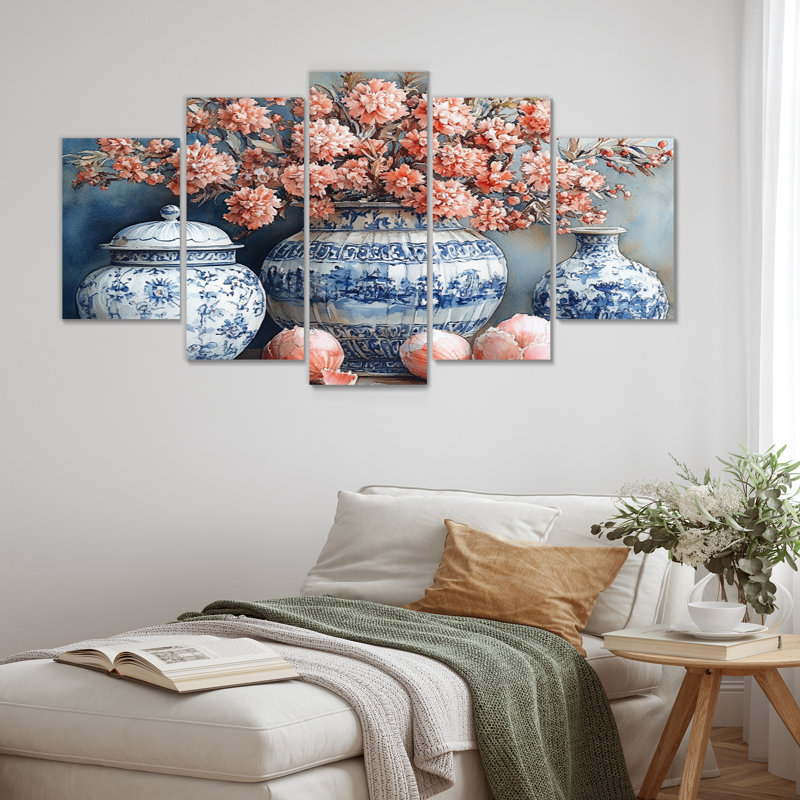 Poterie en tons de bleu et blanc IV - ensemble d'art mural Boho Pottery