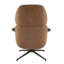 Somerton Swivel Lounge Chair Seat In Black Fabric And Brown Leatherette With Matte Black Base-744539132