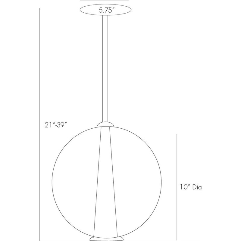 Caviar 1 - Light Single Globe Pendant, Polished Nickel/Clear, 21" H x 10" W x 10" D