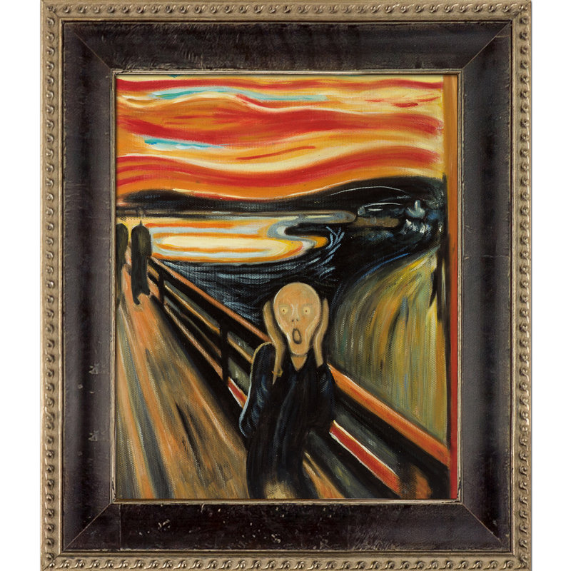 « the scream » par edvard munch it, reproduction d’image sur toile, H 13,5 po x l 11,5 po x P 2 po, Athénée antique