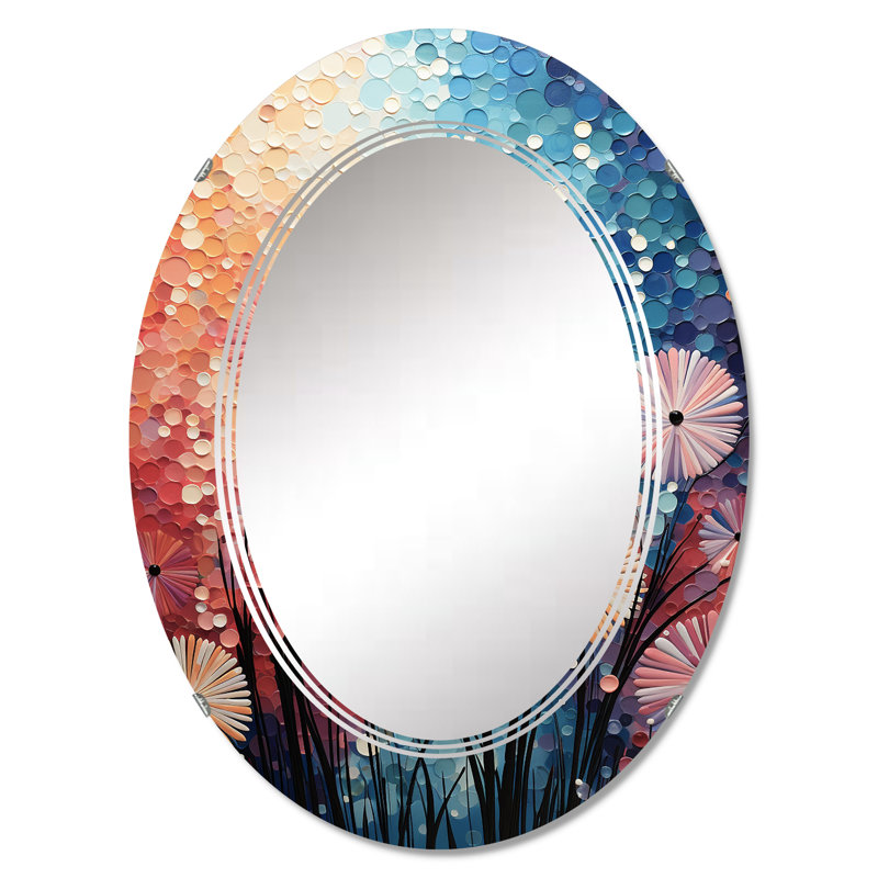 Boevange - Miroir mural moderne ovale, 36 po x 24 po