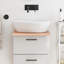 Comptoir de meuble-lavabo en bois massif 15,7 po avec trous de robinet