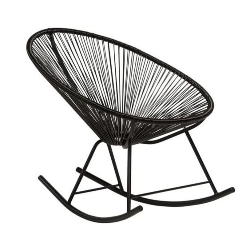Chaise berçante câblée Bahia, Noir, noir, noir, noir