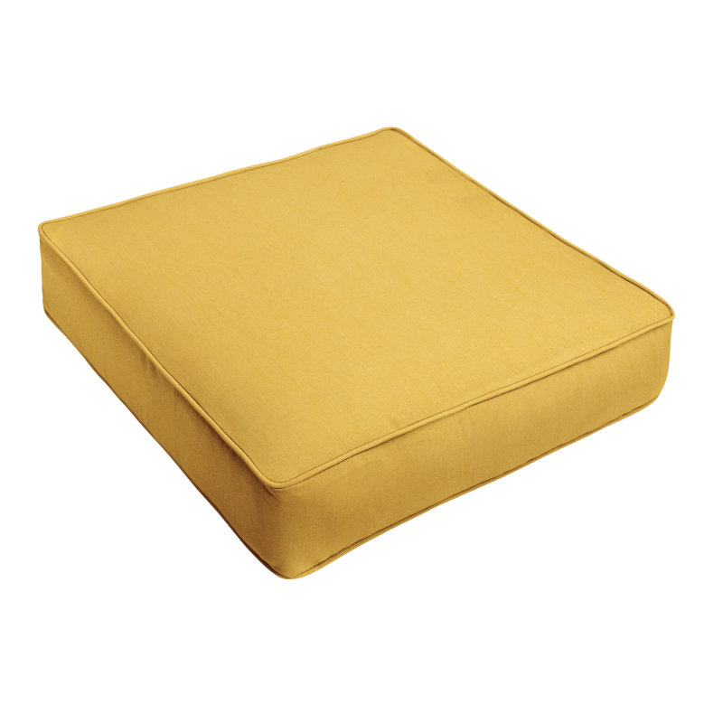 Indoor/Outdoor Seat Cushion, 25" W x 23" D, Poly Solid - Daffodil