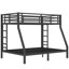 Lit en métal simple au-dessus d'un lit double pour les adolescents, fabrication solide et silencieuse, espace de rangement inférieur, adultes superposés superposés, et stable, rangement, à assembler