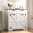 Tilt-out Laundry Hamper Cabinet with 2 Removable Baskets & 2 Drawers, Farmhouse Bathroom Storage