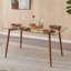 51" Modern Glass Dining Kitchen Table With Wooden Metal Frame Legs-1051570431